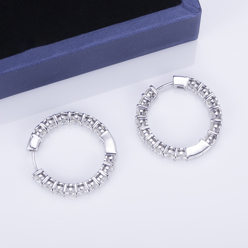 moissanite sterling silver stud earrings at Wholesale Prices | Messi Jewelry 11