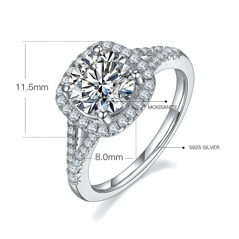 Messi Jewelry | Bulk moissanite silver ring manufacturing 2