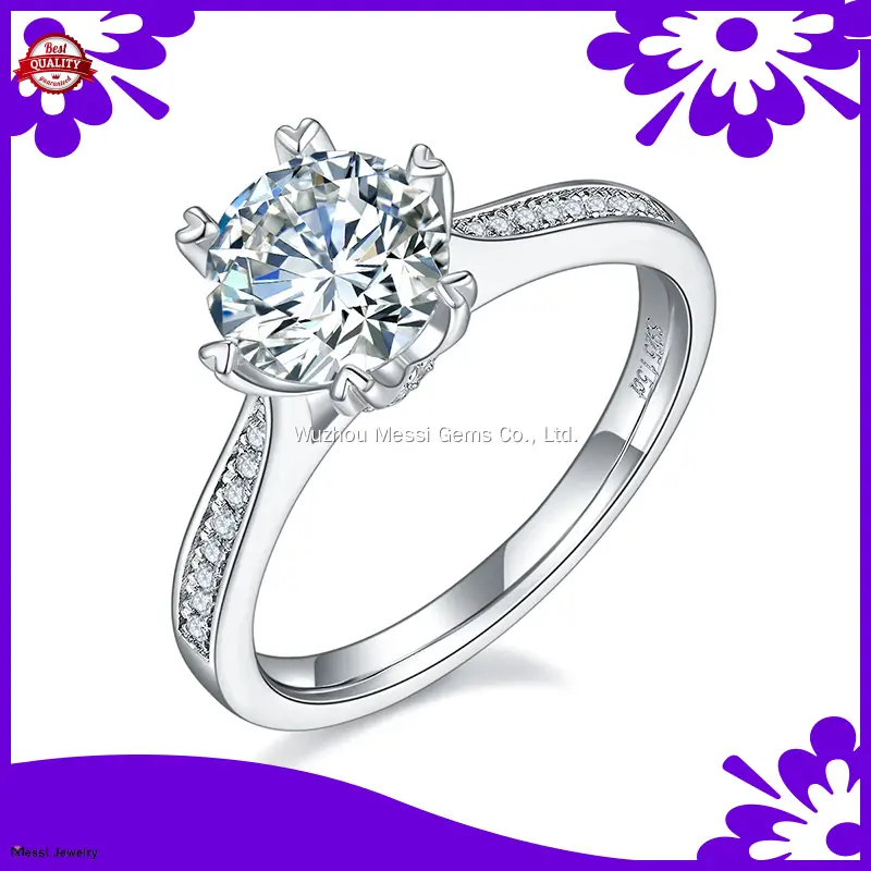 Custom 925 sterling silver moissanite engagement rings manufacturers Manufacturer | Messi Jewelry 1