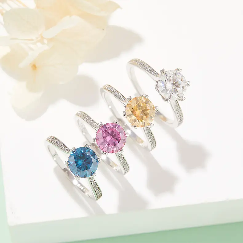 Custom 925 sterling silver moissanite engagement rings manufacturers Manufacturer | Messi Jewelry 5