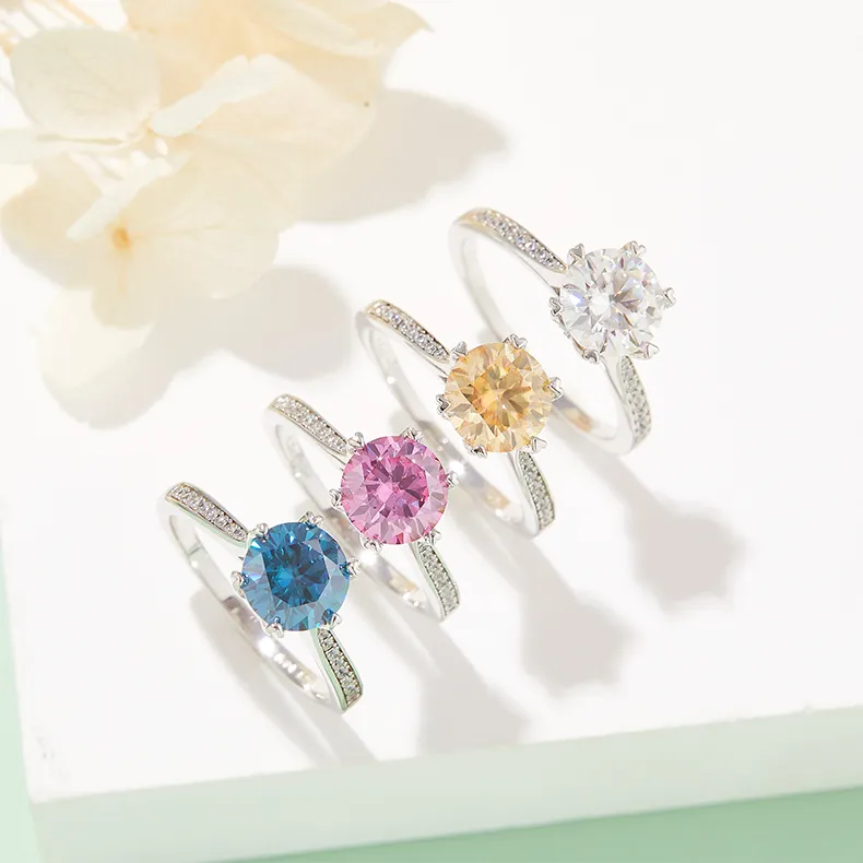 Custom 925 sterling silver moissanite engagement rings manufacturers Manufacturer | Messi Jewelry 5
