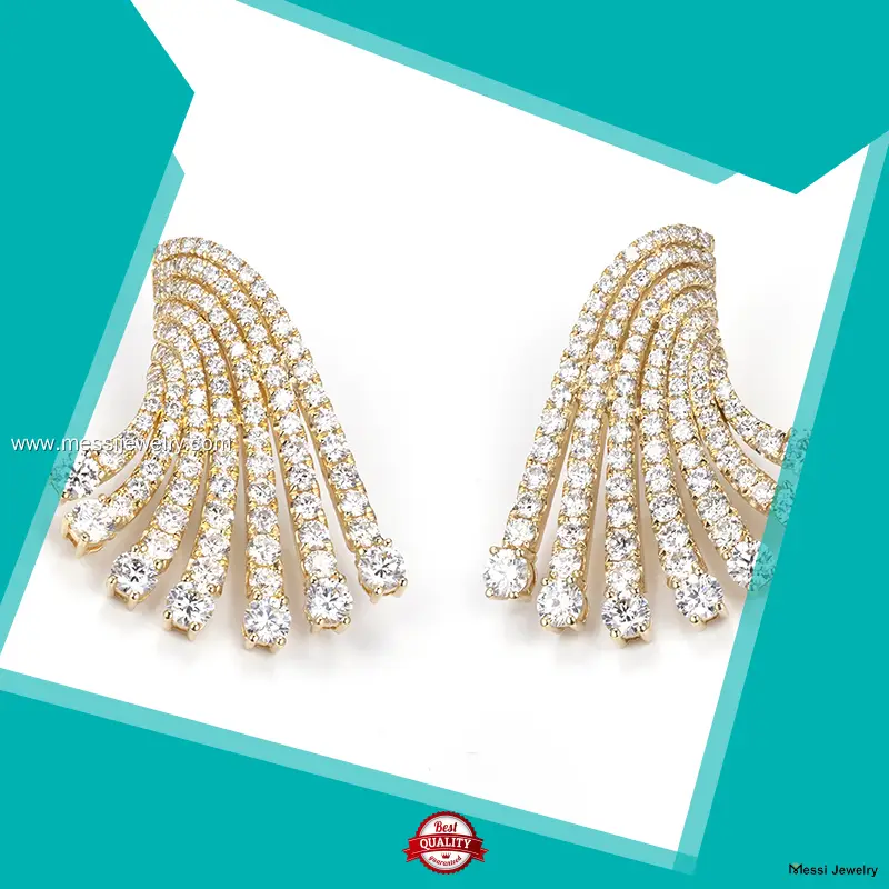 Messi Jewelry | Durable synthetic diamond earrings customized 1