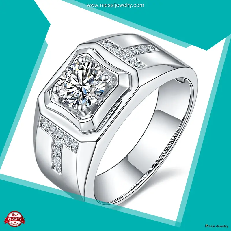 mens moissanite rings at Wholesale Prices | Messi Jewelry 1