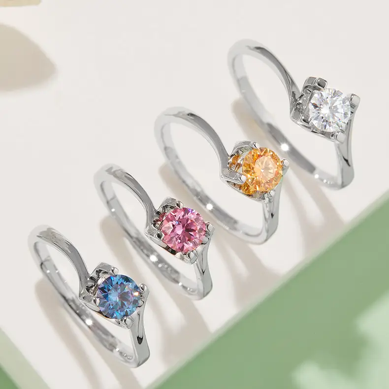 Best Price moissanite silver engagement rings factory direct supply | Messi Jewelry 5