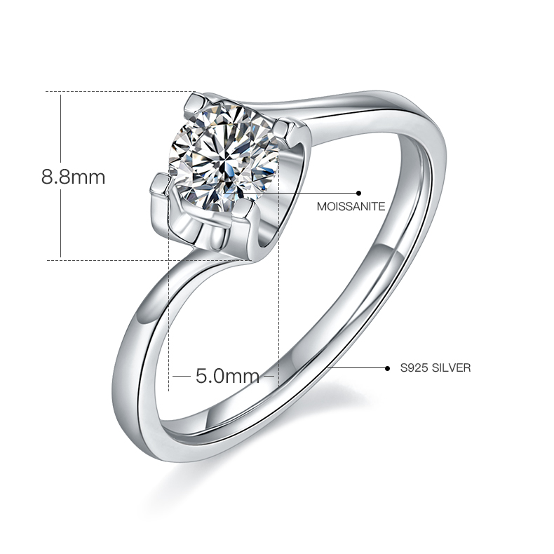 Серебряные обручальные кольца с муассанитом по оптовым ценам | Ювелирные изделия Messi 9