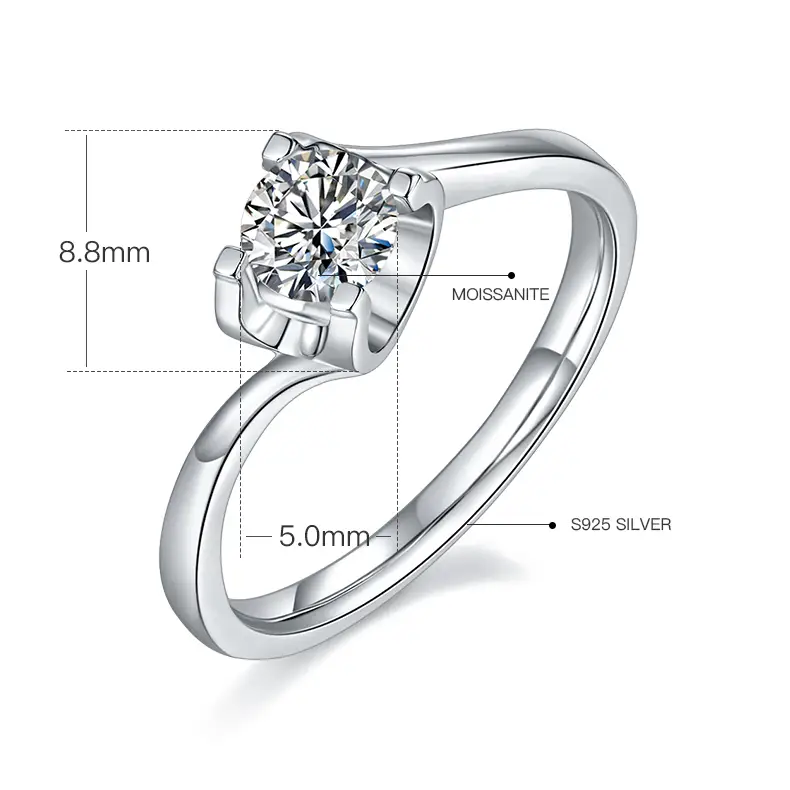 Best Price moissanite silver engagement rings factory direct supply | Messi Jewelry 2