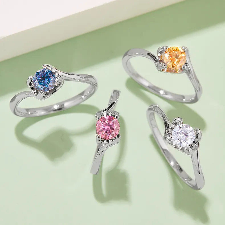 Best Price moissanite silver engagement rings factory direct supply | Messi Jewelry 6