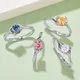 Best Price moissanite silver engagement rings factory direct supply | Messi Jewelry 6