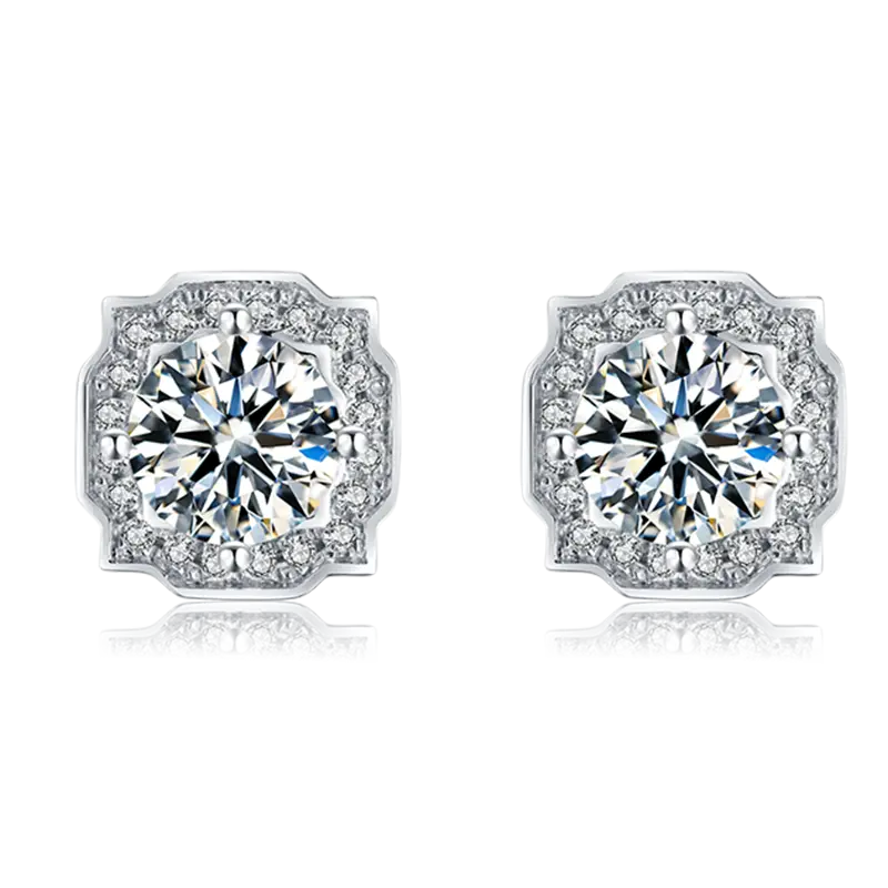 Custom sterling silver moissanite earrings quality assurance Manufacturer | Messi Jewelry 1
