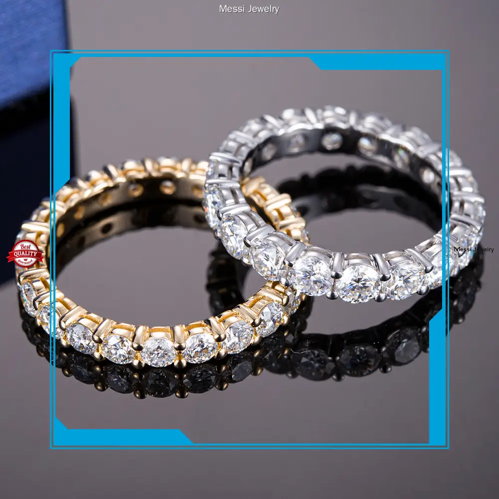 Creative rose gold moissanite wedding band with custom services | Messi Jewelry 1