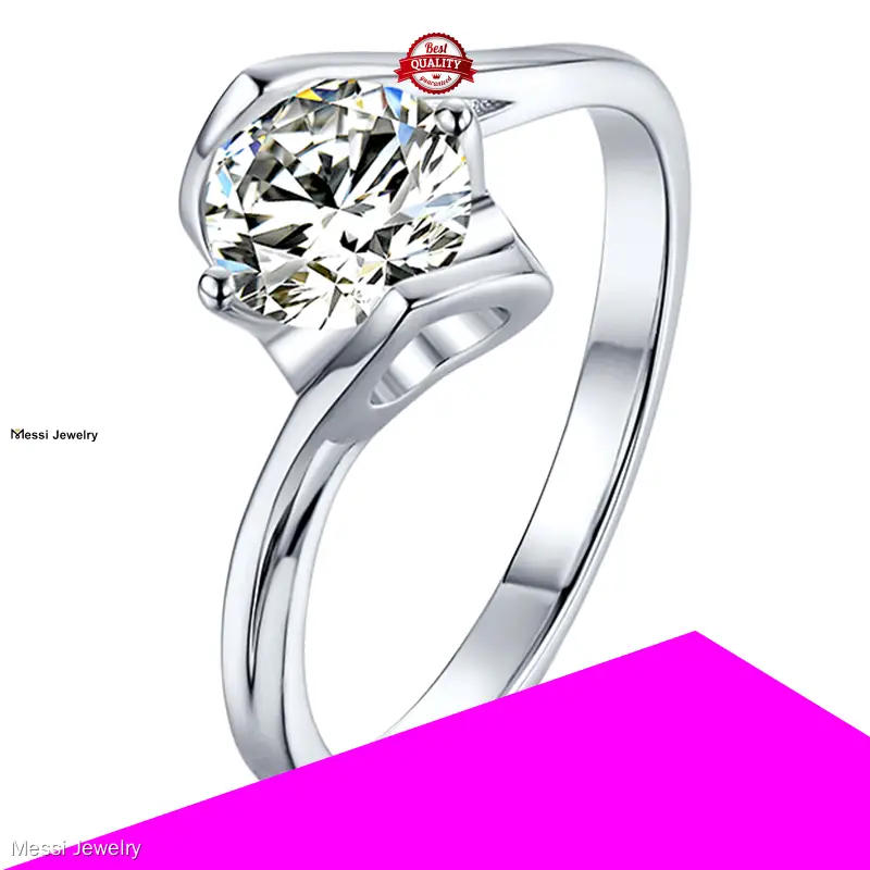Fine Quality 925 sterling silver moissanite rings factory price | Messi Jewelry 1