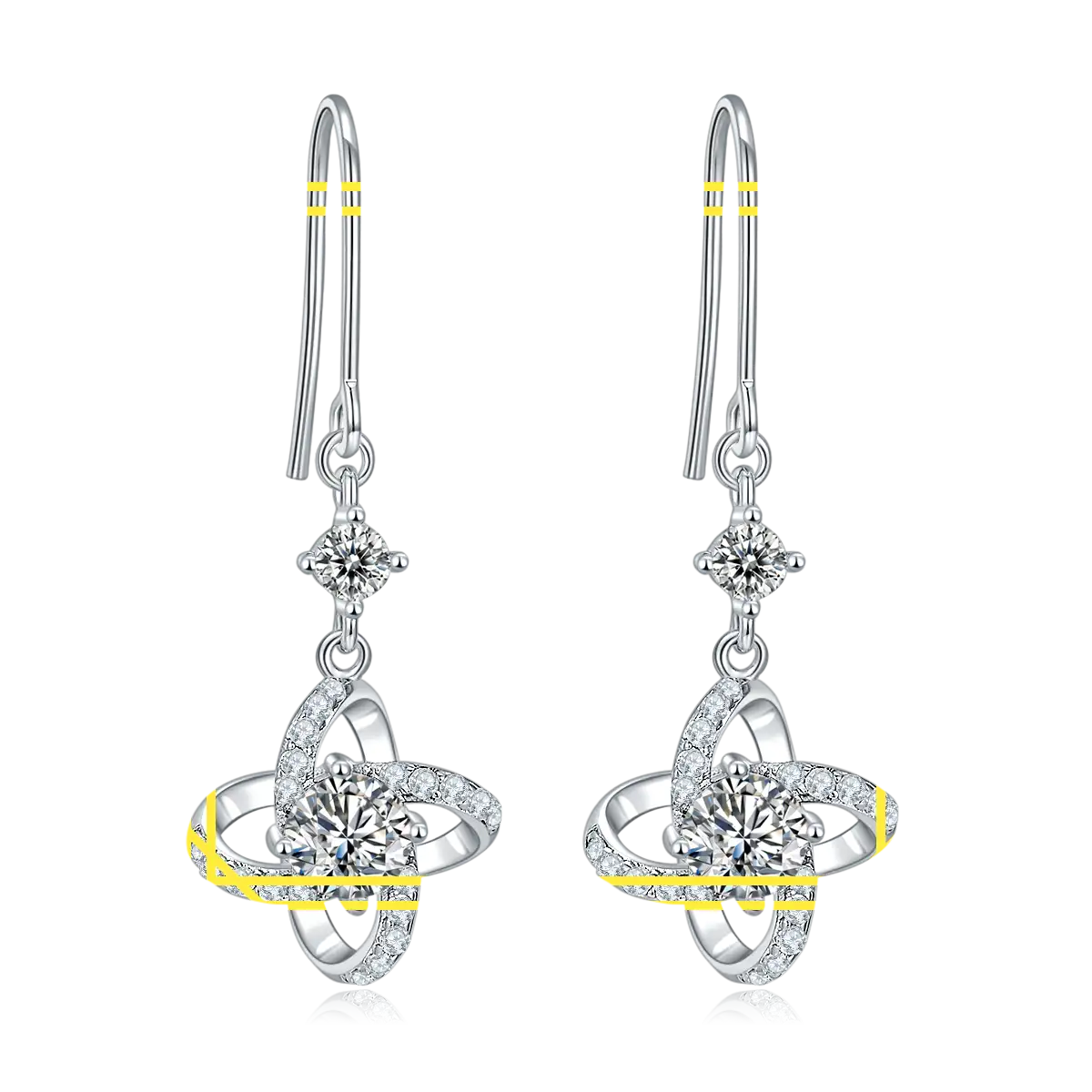 sterling silver moissanite earrings at Wholesale Prices | Messi Jewelry 1
