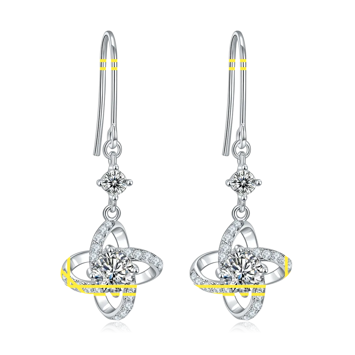 도매 가격에 스털링 실버 Moissanite 귀걸이 | 메시 보석 1