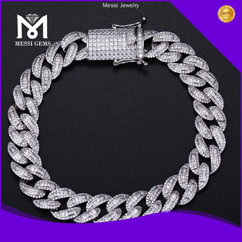 Custom moissanite silver bracelet with good price Manufacturer | Messi Jewelry 1