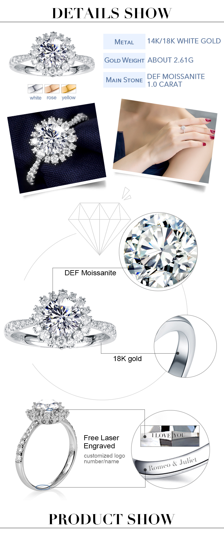 Best Price oval moissanite eternity band from China | Messi Jewelry 16