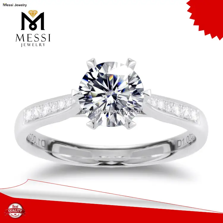 classic moissanite solitaire necklace from China | Messi Jewelry 1