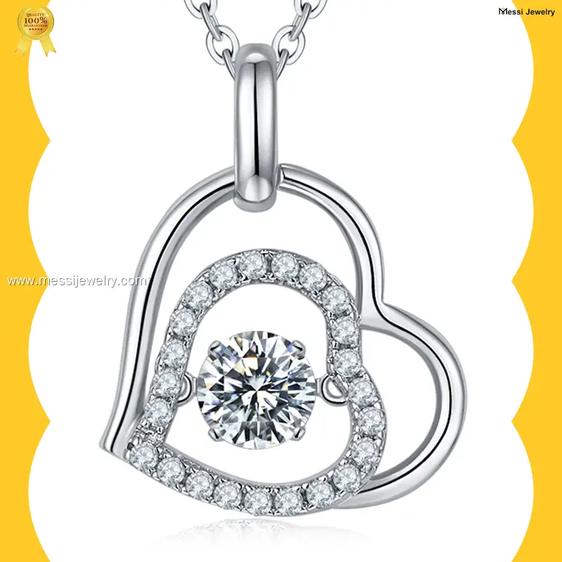 silver moissanite pendant at Wholesale Prices | Messi Jewelry 1