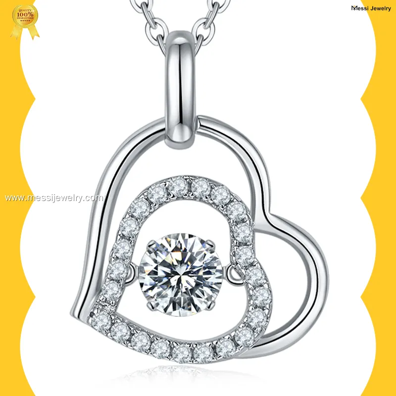 silver moissanite pendant at Wholesale Prices | Messi Jewelry 1