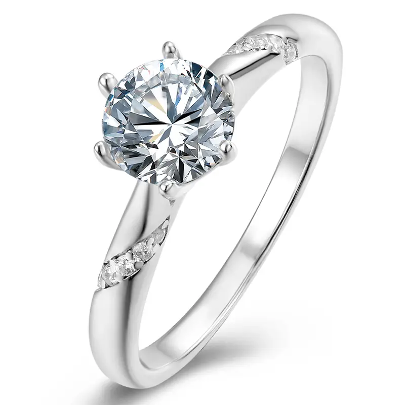 M08A Micro-Inlay Psychic 1ct Moissanite Gold Plaked 925 Sterling Silver Solitaire Anello 1