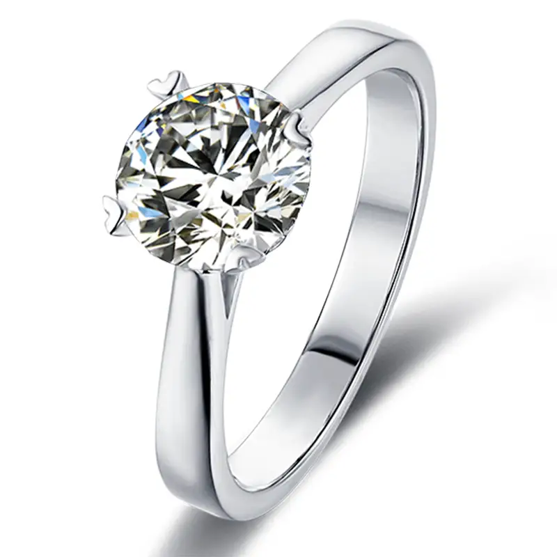 M19A Quattro zampe di una tazza d'amore 1ct moissanite oro anello solitario in argento sterling 1