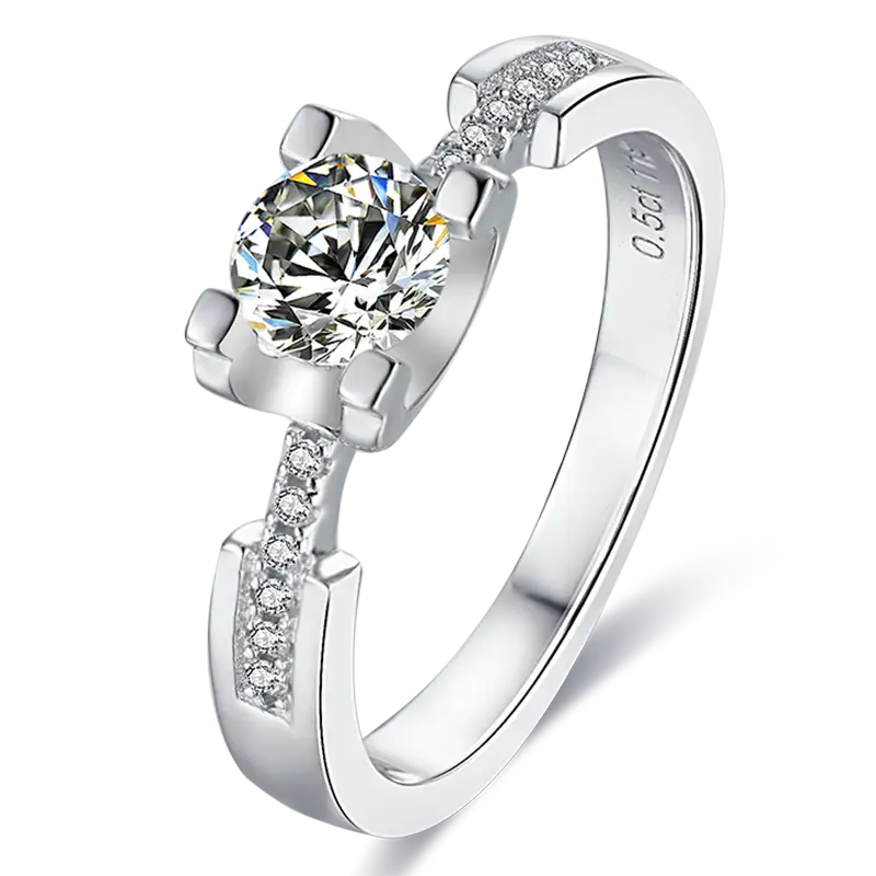 Testa di mucca M04G, anello solitario in oro moissanite in oro 925. 1