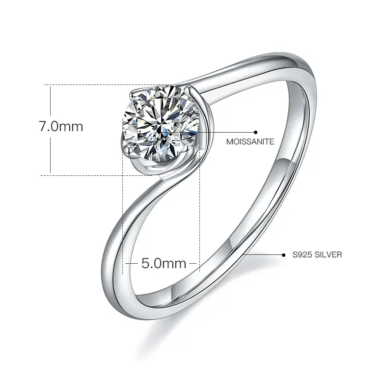 moissanite silver ring at Wholesale Prices | Messi Jewelry 2