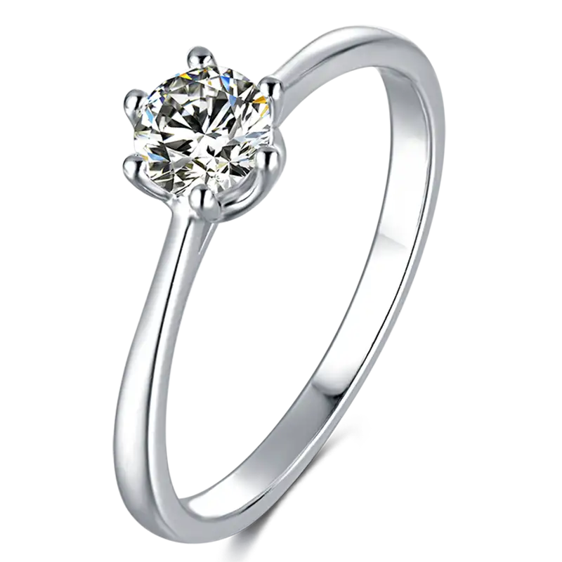 M32B Nuovo anello solitario in argento sterling in oro da 1ct a sei artigli 1