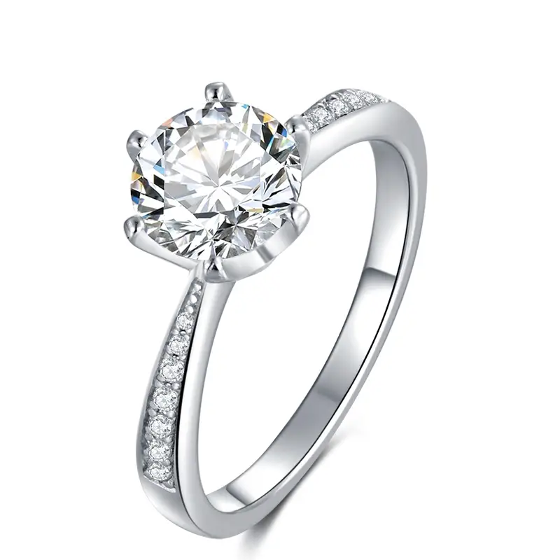 M21C Smart 1.5 Carats Oro Moissanite Plato 925 Anello solitario Sterling Silvery 1