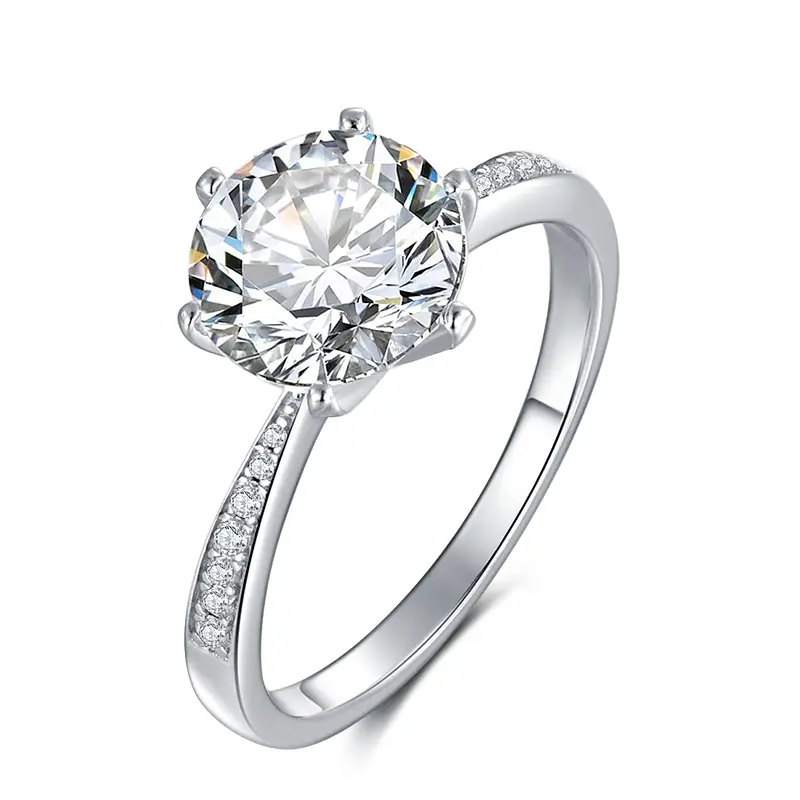 M21E Smart 3.0 Carat Moissanite Gold Plaxted 925 Sterling Silver Solitaire Anello 1