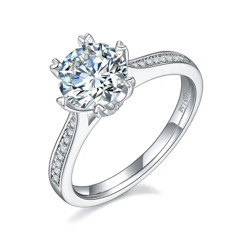 M26C Cambiamenti della fortuna 1,5 Carati Anello solitario in argento sterling in oro moissanite 1