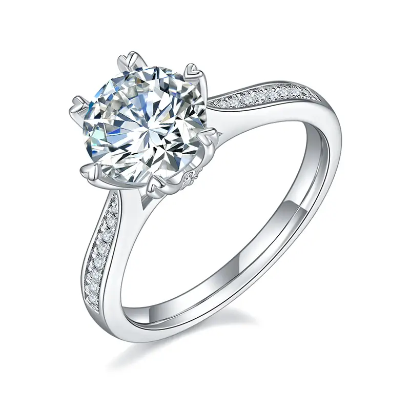 M26D Luck Turns 2,0 Carats Anello solitario in argento sterling oro oro moissanita 1
