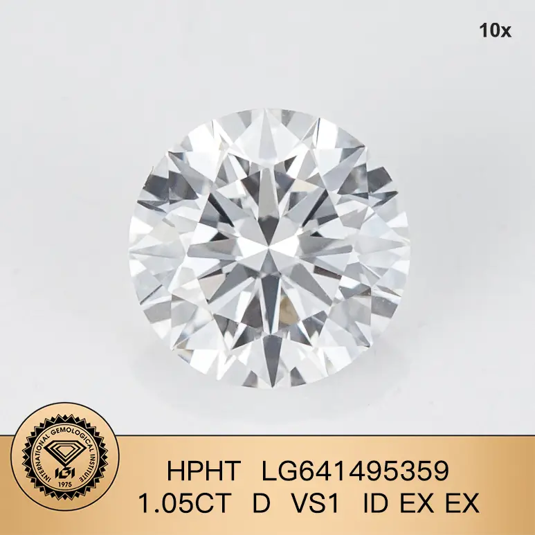 Laboratorio a taglio rotondo coltivato diamante 1.05ct d vs1 id ex hpht lg641495359 | Gioielli Messi 1