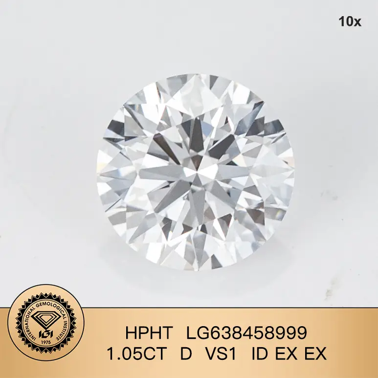 Cut rotondo diamantato da laboratorio 1,05CT D VS1 ID EX HPHT LG638458999 | Gioielli Messi 1