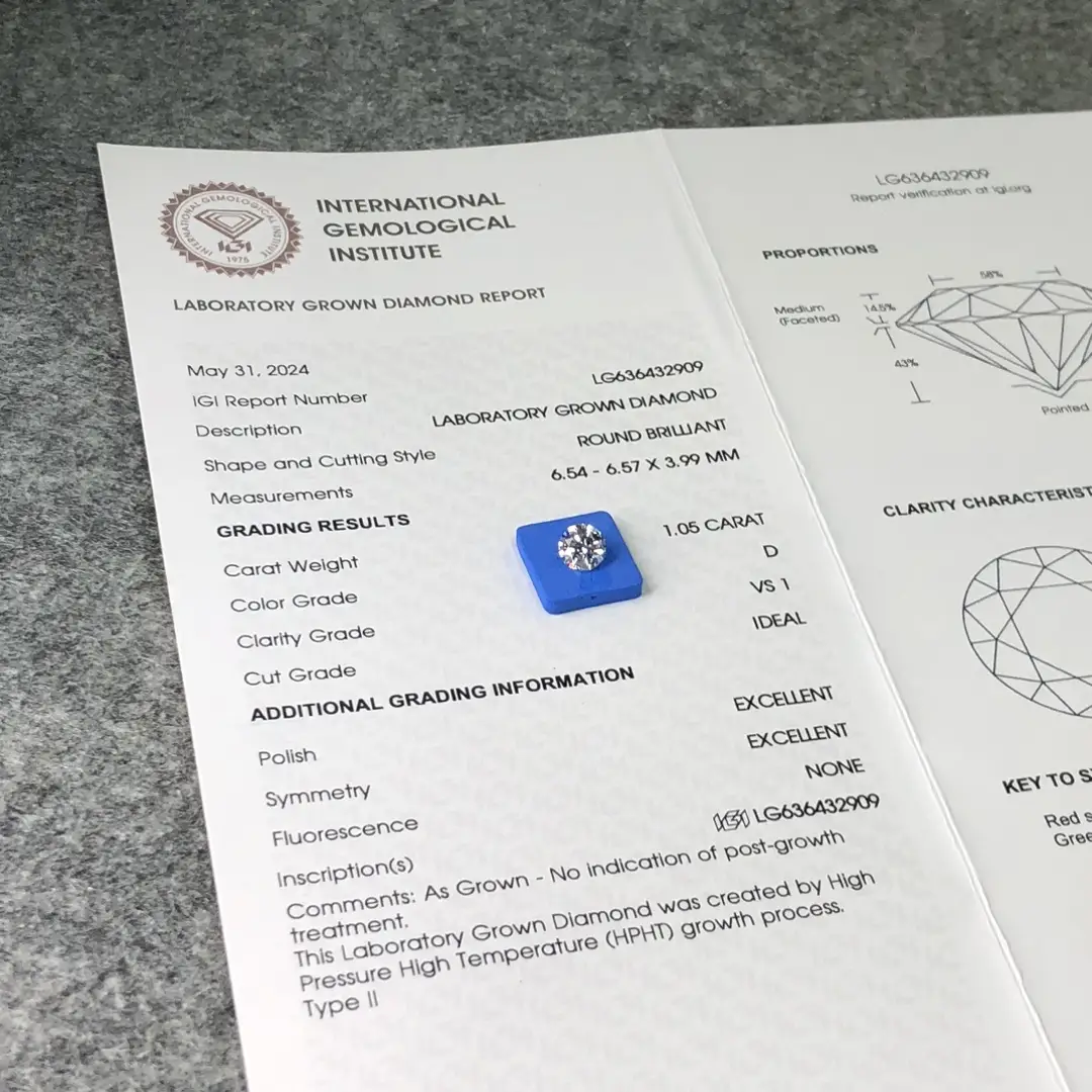 IGI Certified 1.05CT Lab Diamond - Customizable! 5