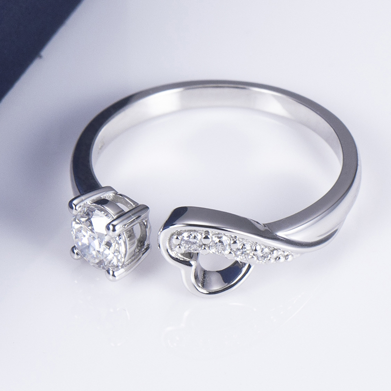 Messi Alahas - Messi Alahas MSR-690 0.5ct Round Disenyo pagbati 14k puti nga bulawan Lab diamante Singsing Lab Diamond Alahas 9