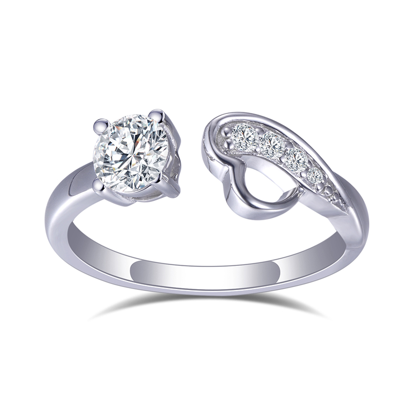 Messi Alahas - Messi Alahas MSR-690 0.5ct Round Disenyo pagbati 14k puti nga bulawan Lab diamante Singsing Lab Diamond Alahas 8