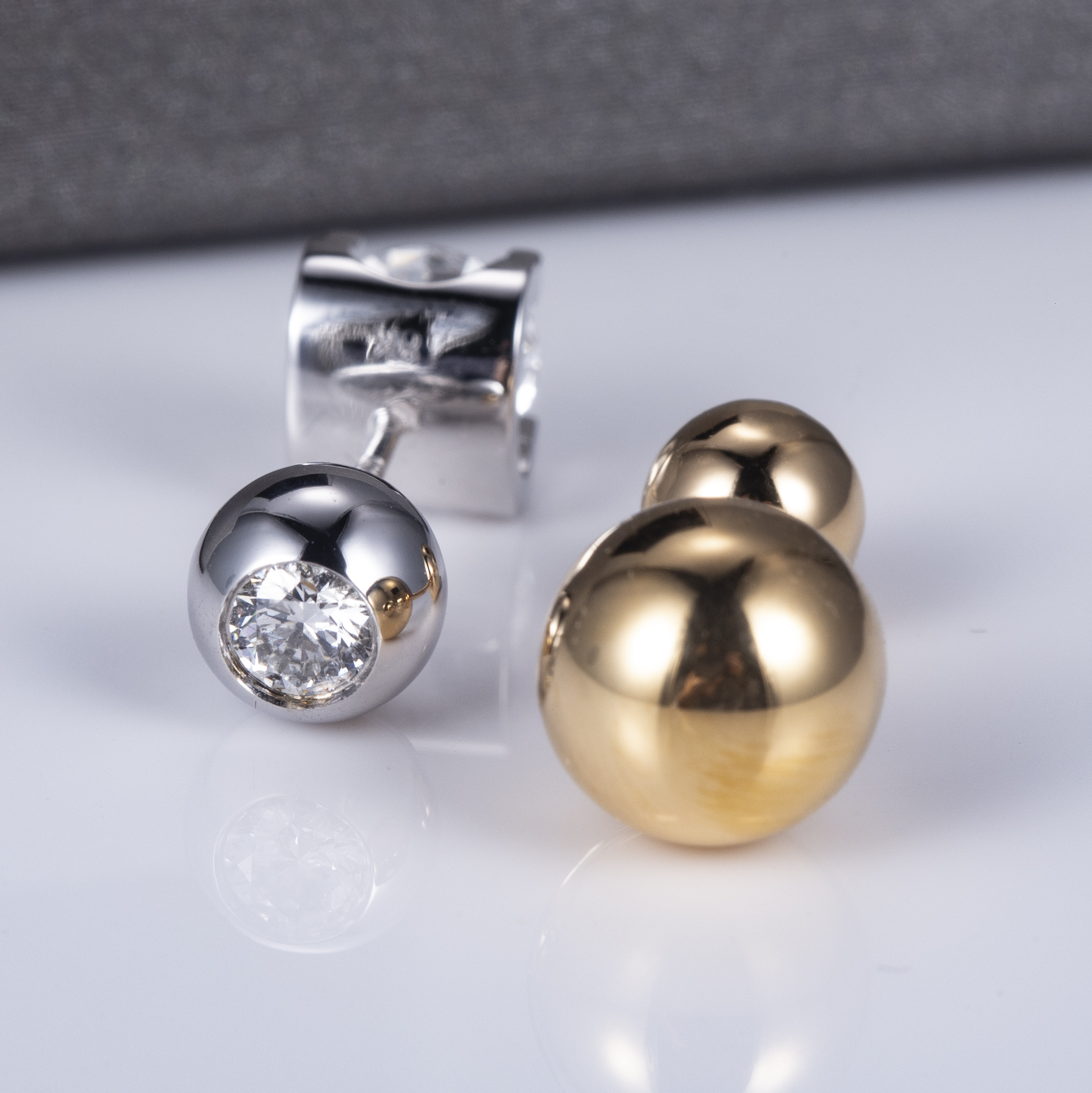 Messi Jewelry - Messi Jewelry Round Brilliant Cut Lab Grown Diamond woman fashion jewelry 18k yellow gold diamond stud earrings Earrings 13