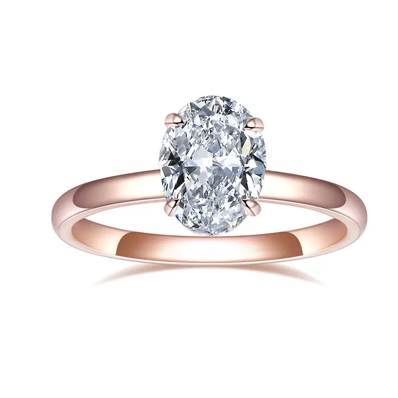 Gioielli Messi - Gioielli Messi MSR -548 10K Rose Gold G VS1 Oval Lab Gioielli con diamanti a diamante 1