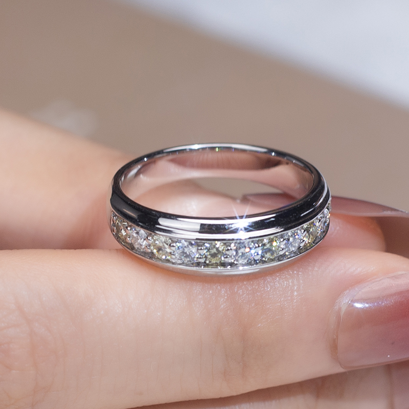 Messi Alahas - Messi Alahas 14k solidong bulawan nga moissanite nga mga babaye Alahas band Singsing fashion Style Rings 9