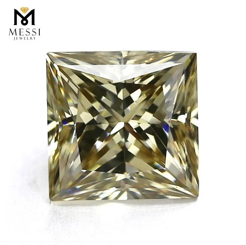 Gioielli Messi - Messi gioielli all'ingrosso Prezzo Pass Moissanite Princess Cut 1 Carat Giallo Moissanite Diamond Square 1