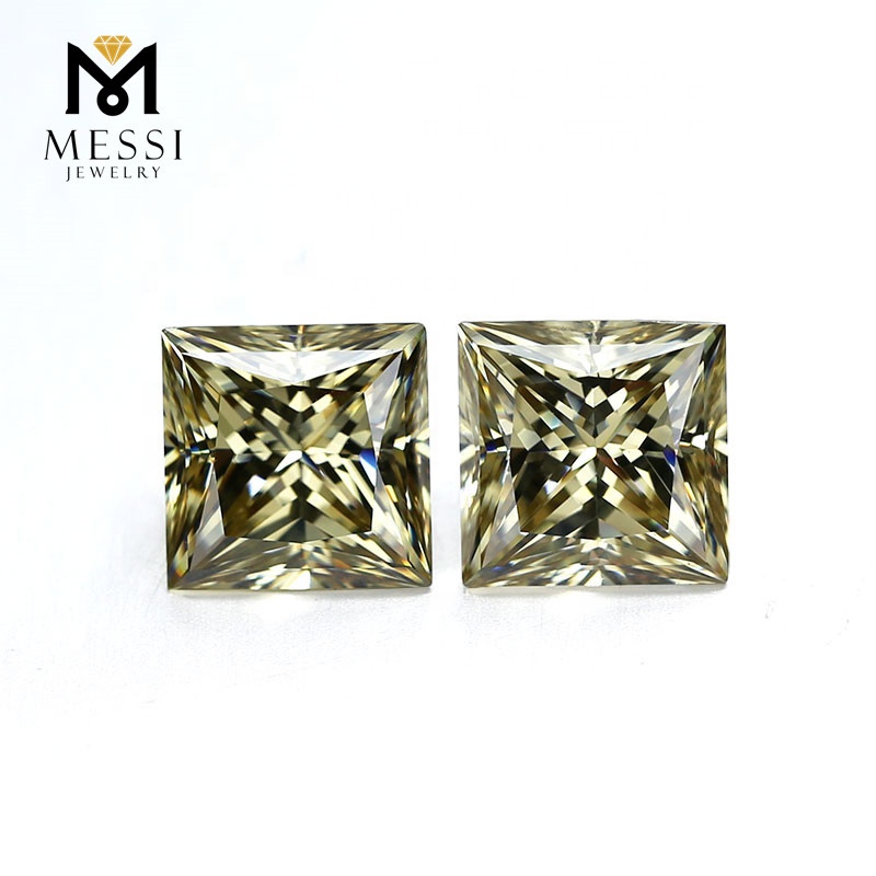 Messi Alahas - Messi Alahas wholesale nga presyo pass posotive moisonite princess cut 1 carat yellow moissanite diamante Square 14