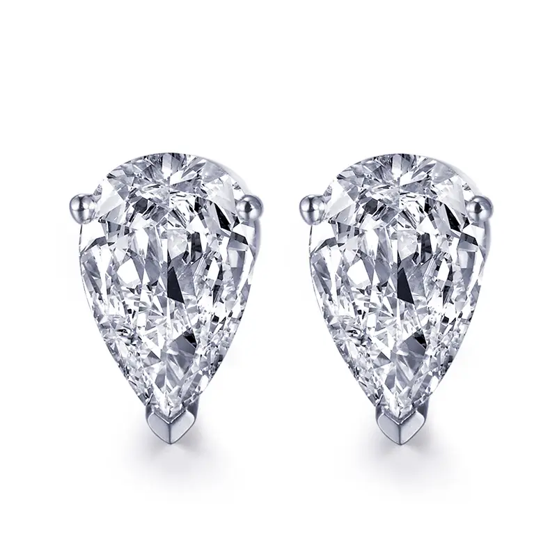 Ювелирные изделия Messi - ювелирные изделия Messi 14k желтого золота def color pear moissanite chud серьги серьги 1