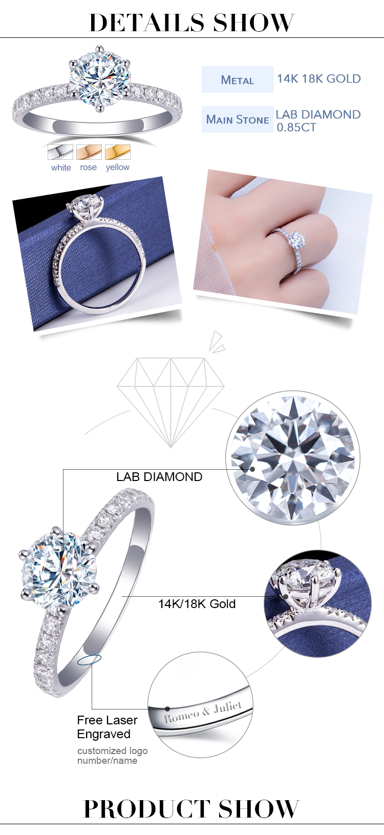 White Gold Moissanite Wedding Band - Latest Technology, Round Brilliant Cut, Unisex, Romantic Style 14