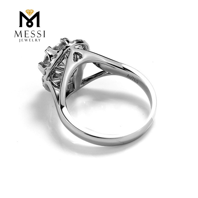Barang Kemas Messi - Barang Kemas Messi Cincin Moissanite 1ct emas putih Cincin moissanite 14k 18k untuk perkahwinan Barang Kemas Emas Moissanite 9