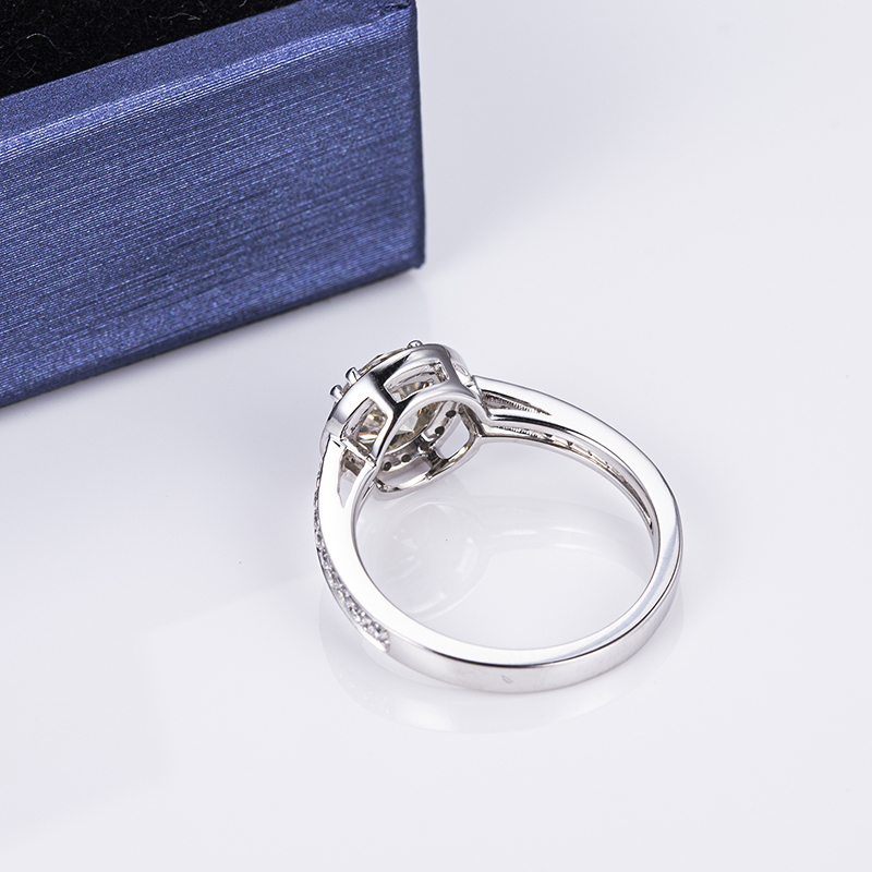 Messi Alahas - Messi Gems MS-535 14K Gold Women Engagement Dark Yellow Moissanite Ring Rings 10