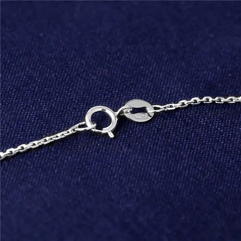 Messi Moissanite Solitaire Necklace - White Gold Fashion Jewelry 6