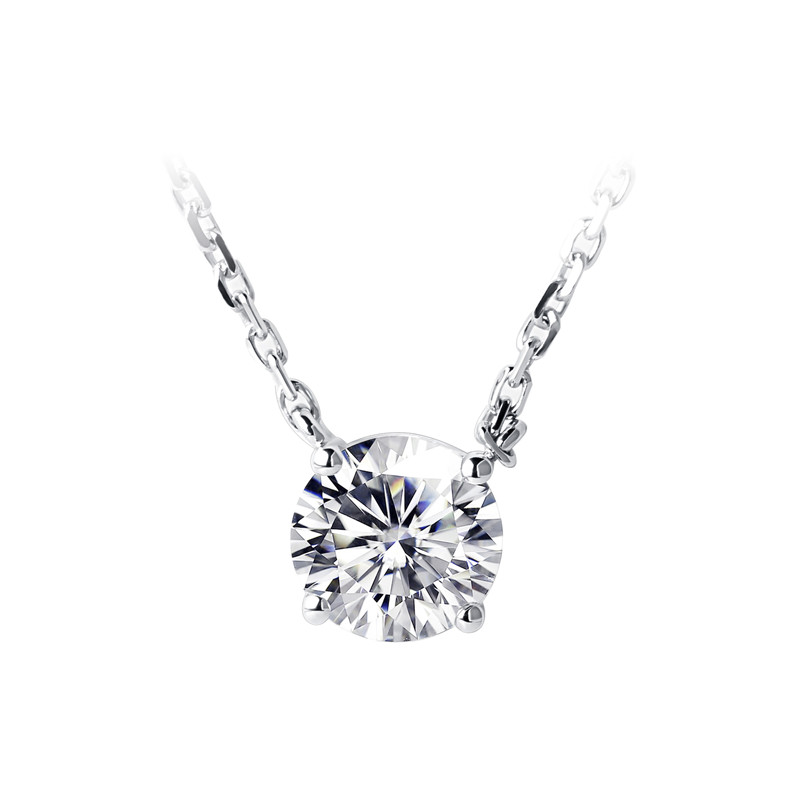 Messi Jewelry - Messi Jewelry Women Necklace 18K White Gold Necklace1ct Moissanite Necklace Necklace 8