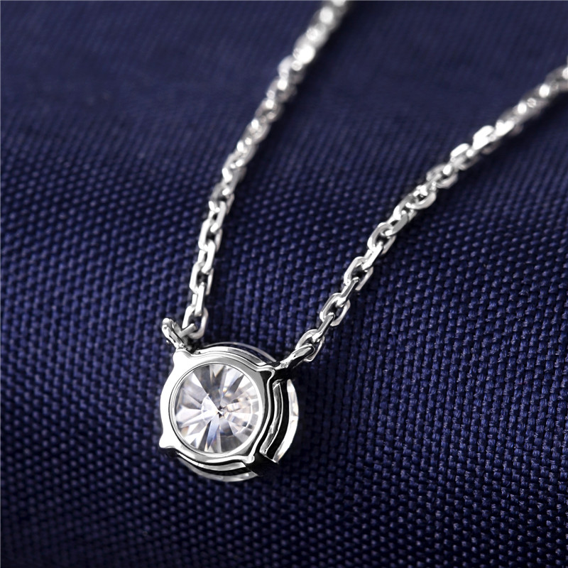 Messi Jewelry - Messi Jewelry Women Necklace 18K White Gold Necklace1ct Moissanite Necklace Necklace 11