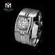 Messi Jewelry 1 Carat White Gold Men's Moissanite Ring 7