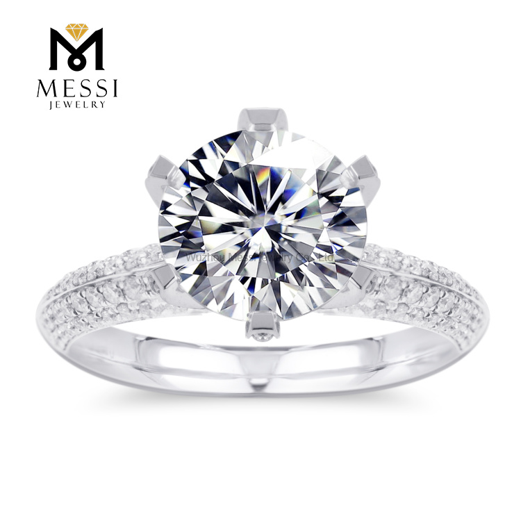 Messi Alahas - Messi Alahas manufacturer china 14k 18k puti nga bulawan 2 carats diamante moissanite engagement singsing sa kasal singsing 8